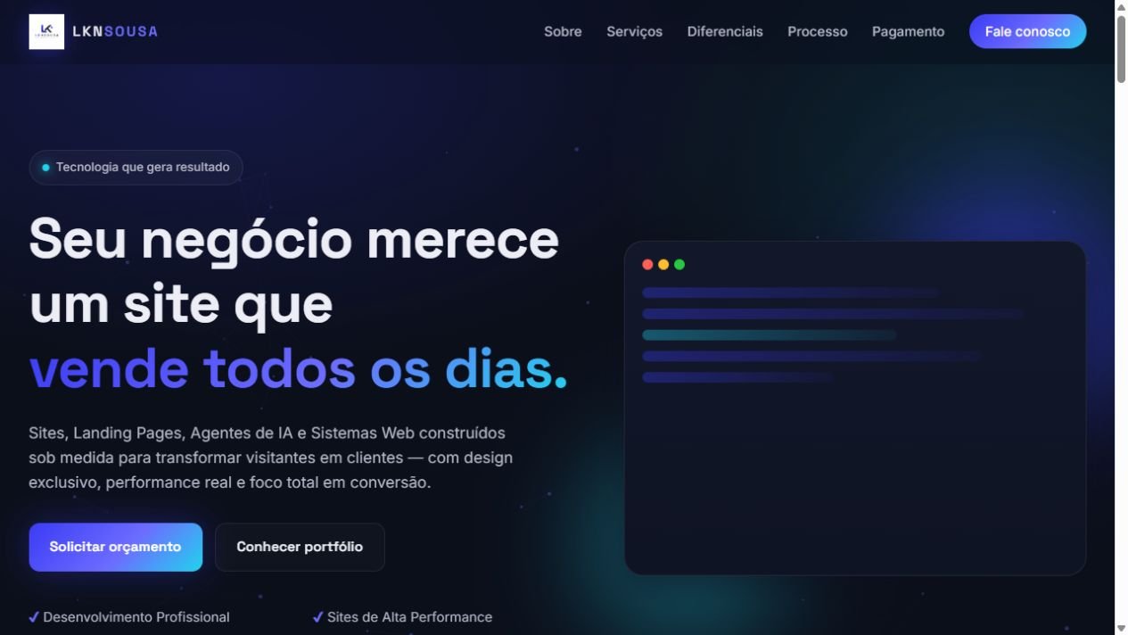 Página comercial da LKNSOUSA